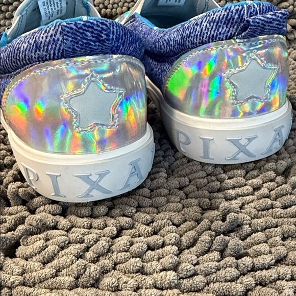 Holographic Character Slip-On Sneakers - Blue and Silver - Picture 3 of 13
